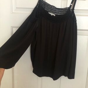 Rebecca Minkoff Black Textured Blouse